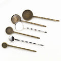 10pcs/lot 8/10/12/14/16/18/20mm High Quality Bronze Silver Plated Hairpins Hair Pins Clips Blank Base Setting for Cabochon Cameo