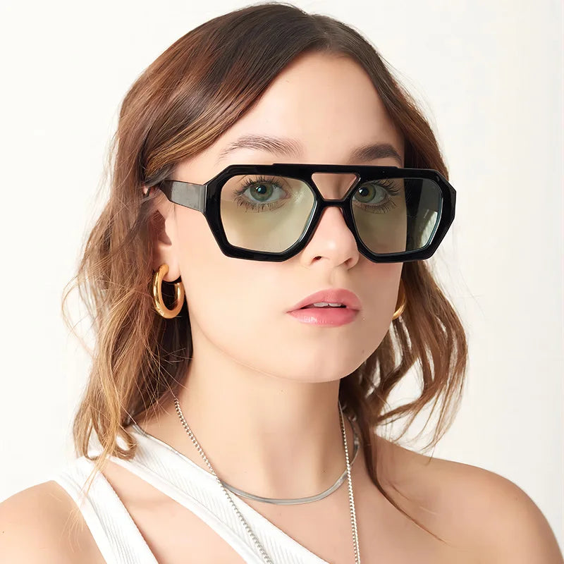 2026 New Fashion Men and Women Outdoor Driving Sunglasses Vintage Premium Retro Double Bridge Sunglasses