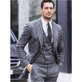 New Arrival Grey Fall Winter Business 3 Pieces Tuxedo for 2025 New Formal Men Suits Groom Wedding Men's Formal Wear