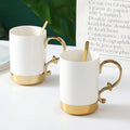 Solhui Blank White Gold Handle Mug Nordic Ceramic Cup Personalized Porcelain Cup Ceramic Coffee Mug