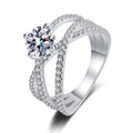 Dropshipping Fine Jewelry 925 Sterling Silver Gold Plated Moissanite Diamond Wedding Anniversary Valentine Women Girls Ring