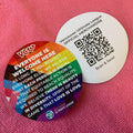 Round logo Printing Both Sides Vinyl Plastic StickerCMYK Printing QR Code PVC Sticker for Window