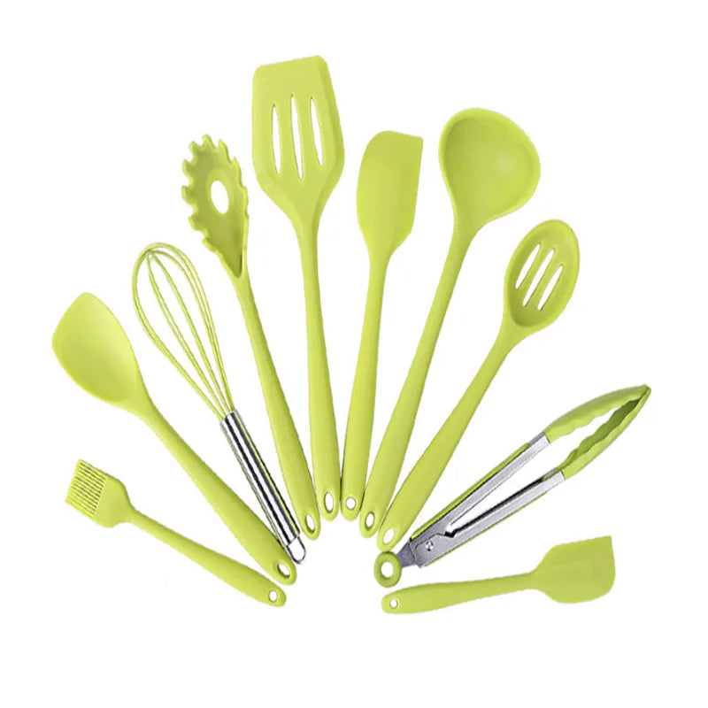 Good Sale Home Kitchen Tools 10 Pcs Non Stick Silicone Kitchen Cooking Utensils Set