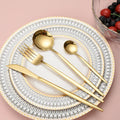 Thin Portuguese Stainless Steel Knife Fork Spoon Gold Cutlery Set Western Flatware Dessert Spoon Cutlery Set