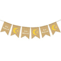 Ramadan Eid Party Banners Burlap Eid Mubarak Ramadan Kareem Banner Bunting Garland Muslim Mubarak Supplies for Festive