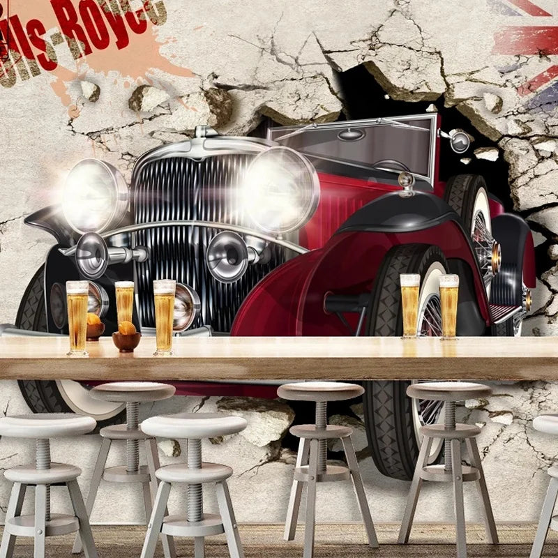 3D Car Posters Magazine Wallpaper Murals Industry Style for Bars Decorate MegaBDM
