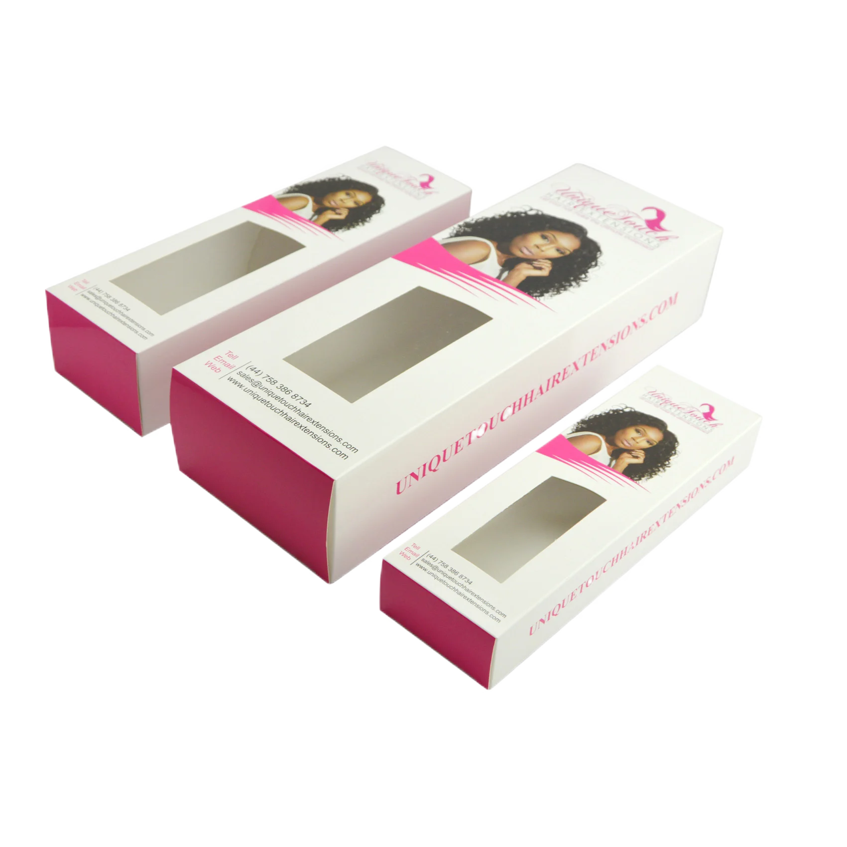 Panic Buying CMYK Color Biodegradable Art Paper Folders Matt Lamination Embossing Hair Box Wig Packaging Boxes