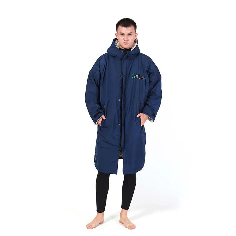 Custom Warm Recycled Waterproof Dry Surf Beach Swim Poncho Changing Robe for Adults