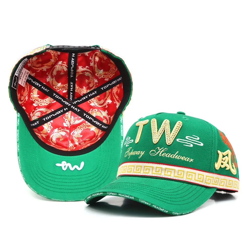 Custom Embroidery logo 5 Panel Baseball Cap Men Women Green Curved Brim G5 Quality Cap Gorras Personalizadas Luxury Baseball Hat