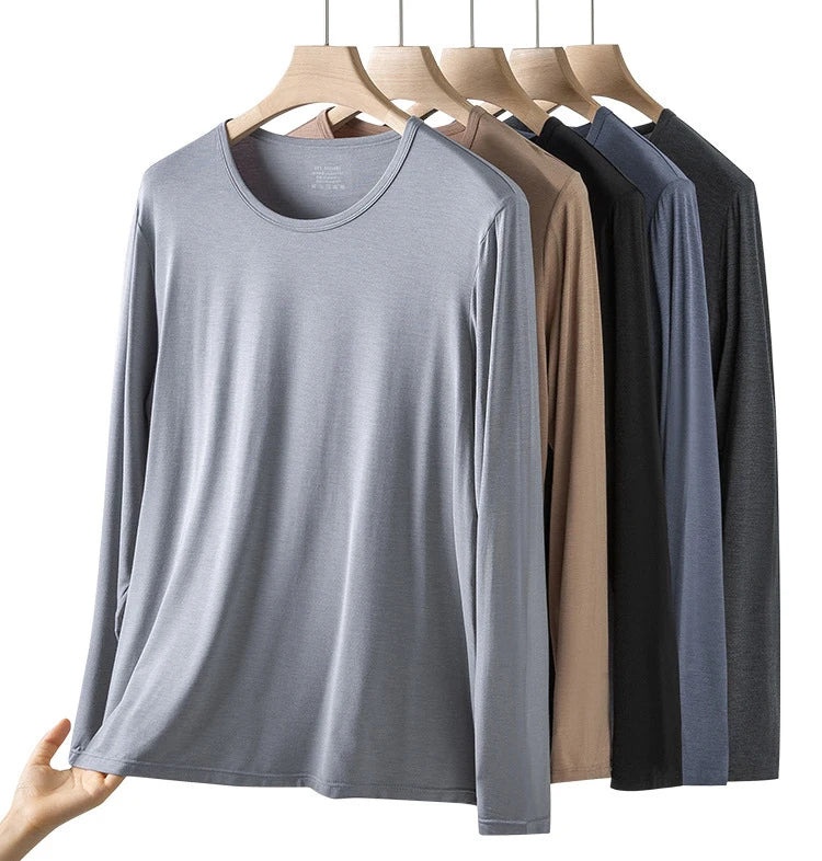 Custom Solid Color Over Sized Round Neck Bulk Best Quality Men Long Sleeve t Modal t Shirt
