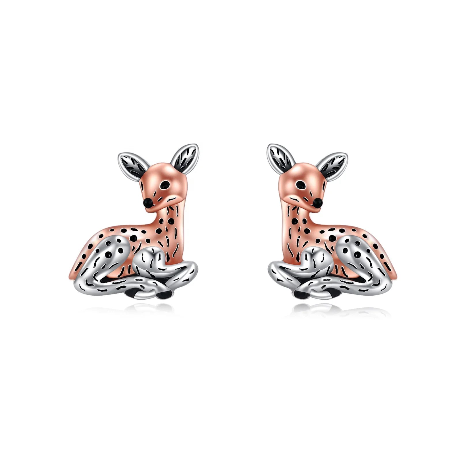 Wholesale High Quality Jewelry 925 Sterling Silver Unique Animal Deer Stud Earrings for Women