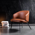 Modern Leather Soft Metal Frame Luxury Restaurant Dining Accent Chair for Living Room Leisure Lounge