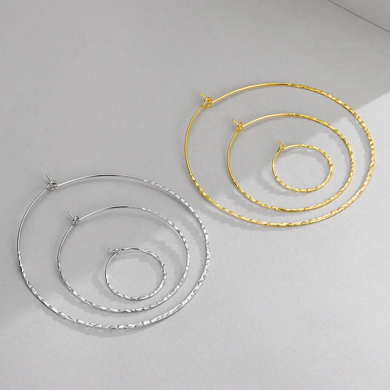 20mm 40mm 60mm Shiny Hammered Ear Wire Hook 925 Sterling Silver Hammered Ear Wire Hook for Earrings Jewelry Making