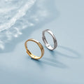 Minimalist Jewelry 925 Sterling Silver Mobius Simple Plain Circle Gold Plated Adjustable Rings for Women