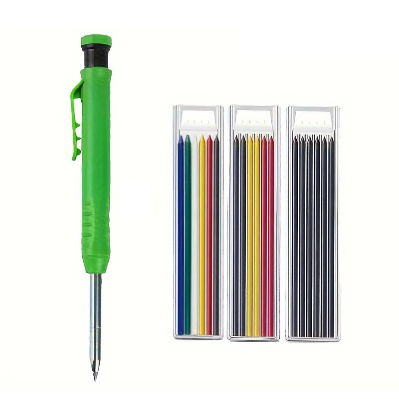 Durable Solid Carpenter Pencil Set with 3 Color Refills Accurate DIY Woodworking Scriber OEM ODM Supported Hand Tool