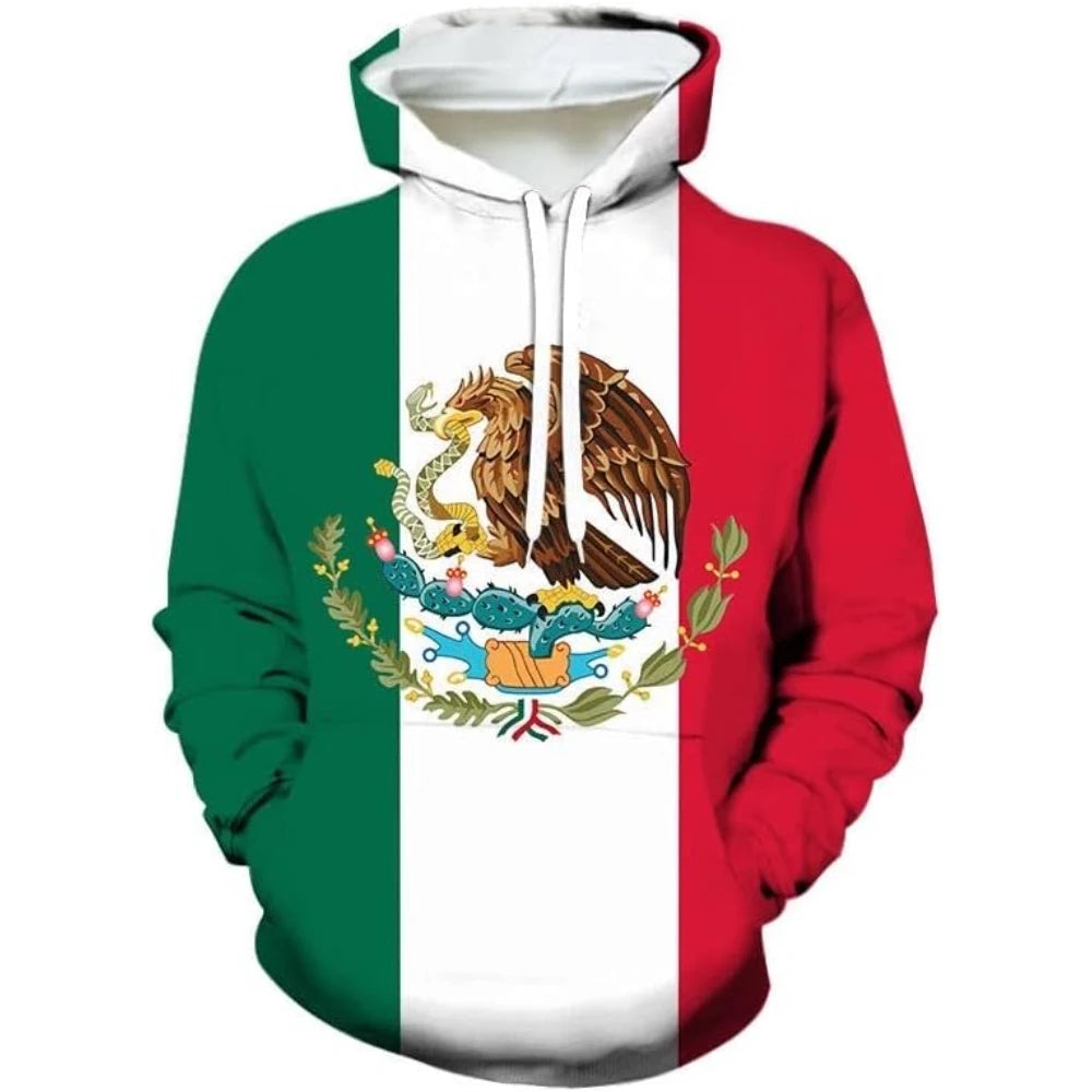 Fitspi Mexican Hoodies Mexico 3d Print Casual Hooded Pullover Sweatshirt Wholesale