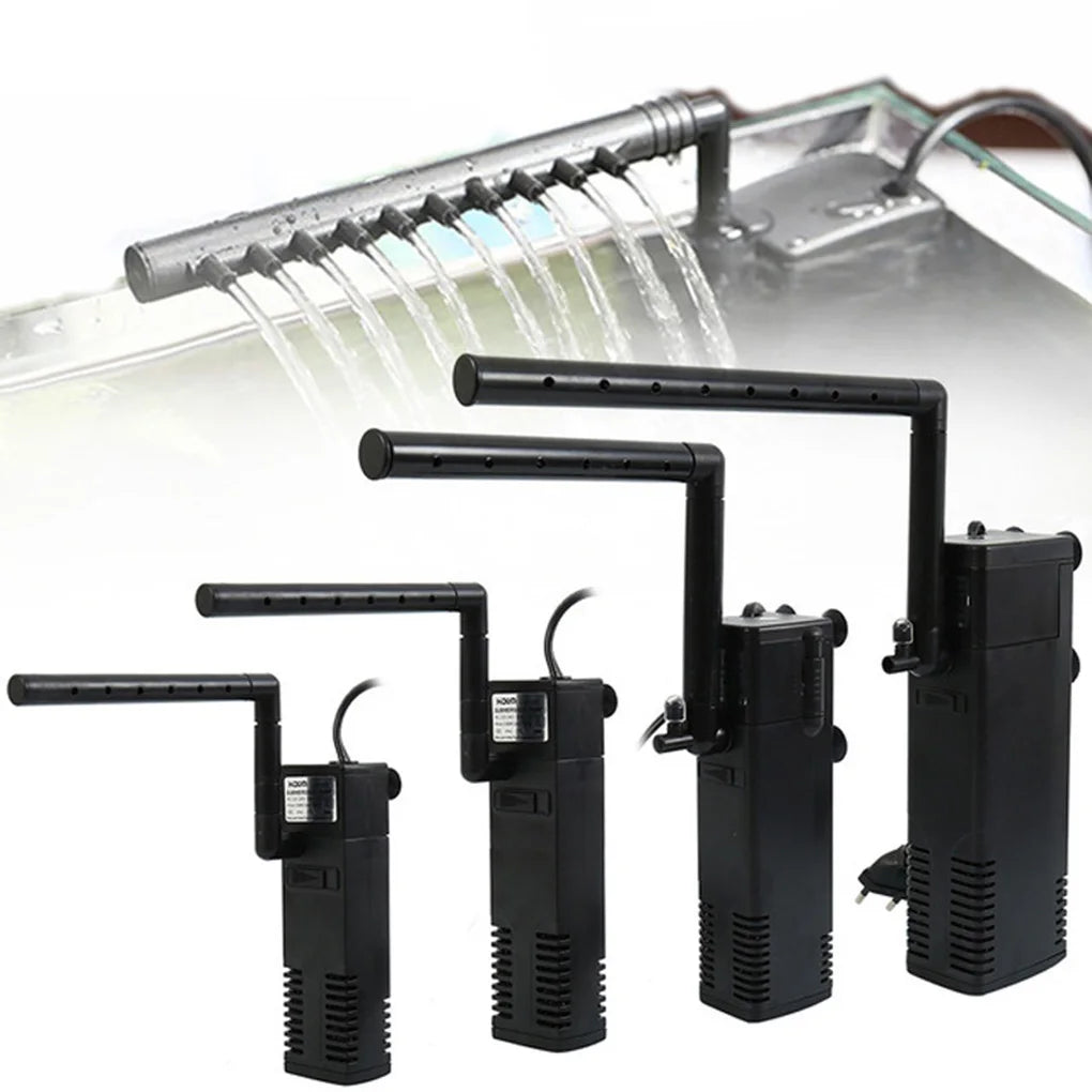 Small Eco-Friendly Aquarium Air Pump with Built-in Fish Tank Filter Plastic Construction Oxygenation Feature for Aquatic Plants