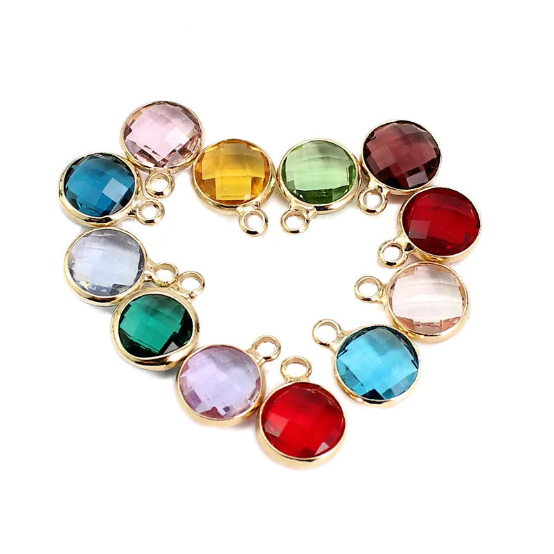 10pc/pack 8.6mm Birthstone Crystal Charms for Jewelry Making DIY Bracelet Necklace Pendant