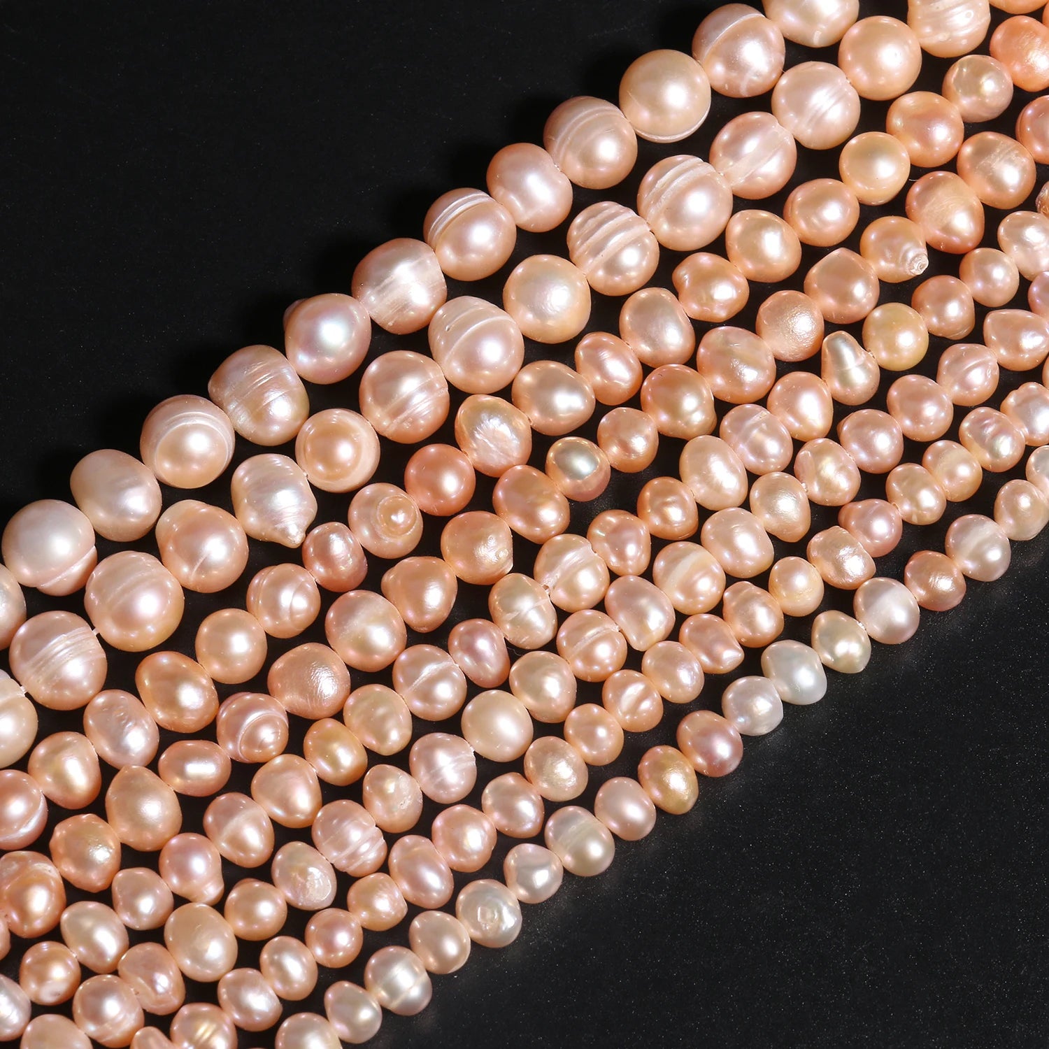 4-5/5-6/6-7/7-8/8-9mm Natural Freshwater Pink Pearl Loose Beads for Bracelet Necklace DIY Irregular Round Shape