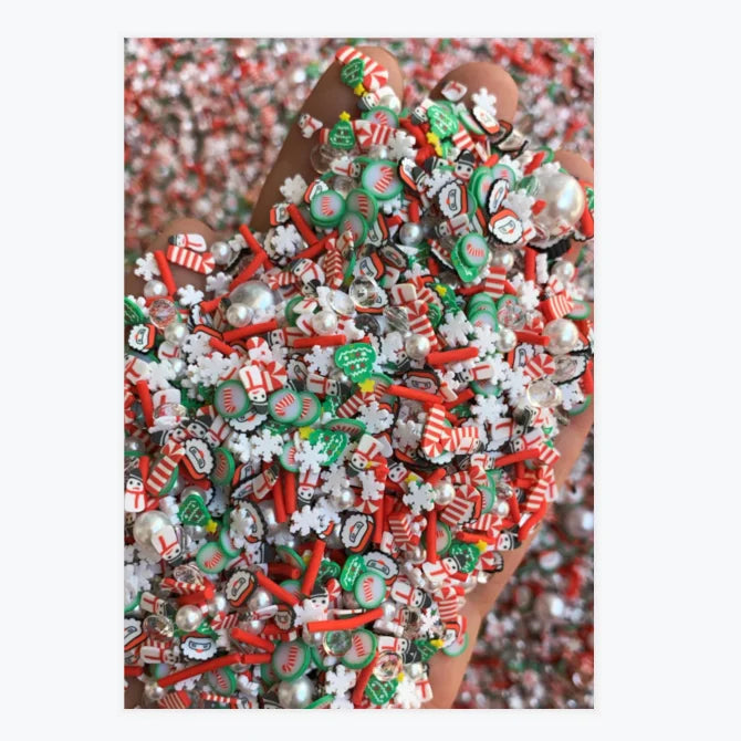 Polymer Clay Pearls Christmas Slice Sprinkles for Nail Art Crafts Happy Christmas Holiday Confetti Slime Material Accessories