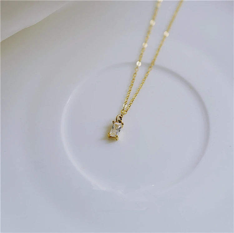 CZ Diamond Necklace Jewelry Wholesale for Women 14K 18K Gold Plated 925 Silver Pendent Necklace