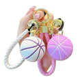 Simulation 3D PVC Mini Basketball Charm Keychain Sport Ball Keyring Car Pendant Key Chain for Boyfriend Birthday Sportsman Gift