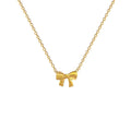 Simple Bow Stainless Steel Titanium Steel Necklace Women's Gold and Silver Necklace Light Luxury Necklace Banquet Wedding
