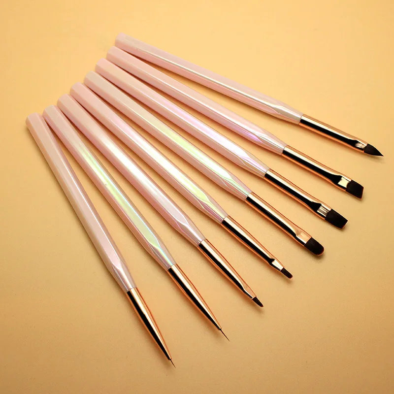 New Patent Custom Size Pink French Acrylic Liner Painting Nail Brush