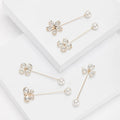Exquisite Butterfly Four-leaf Clover Flower Rhinestone Pearl Safety Pin Brooch for Women Scarf Shawl Accessories