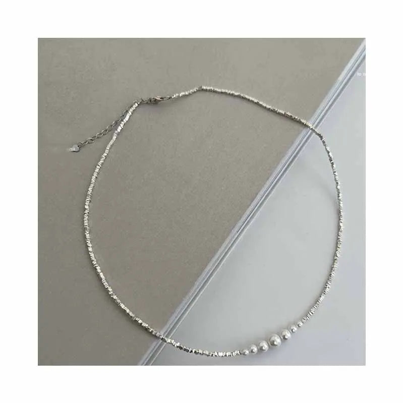 Trendy Fine Jewelry Pearl Chocker Necklace 925 Sterling Silver Fine Necklace