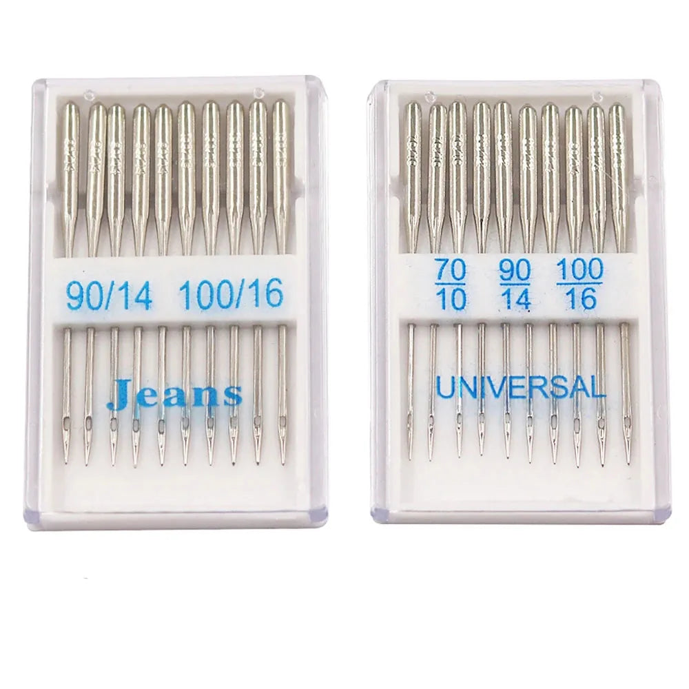 20pcs Mixed Size Jeans Sewing Machine Needles Universal Domestic Stainless Steel for All Domestic Sewing Machines