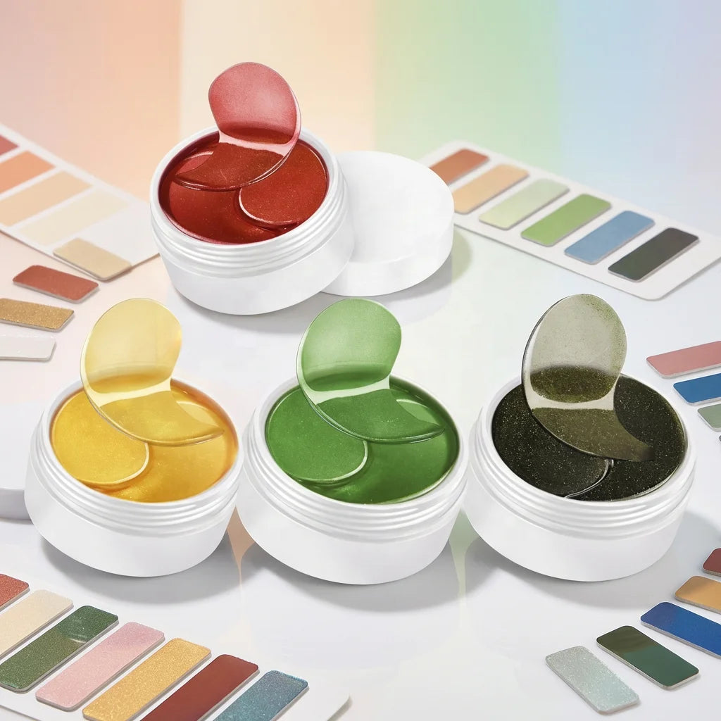 Herbal Vegan Hydrogel Sheet Eye Moisturizing Dark Circles Removal Wrinkle Reducing Eye Patches Custom Colors Private Label OEM