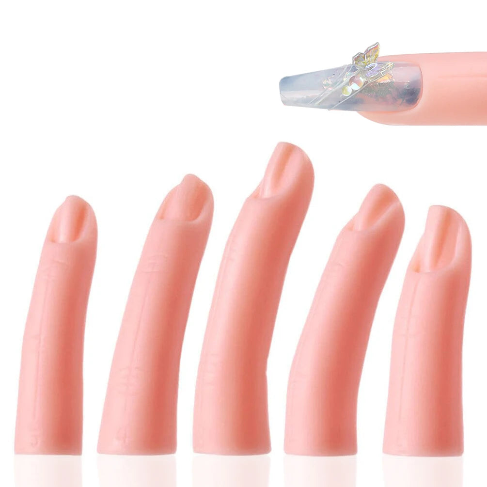 Bendable Silicone Nail Training Finger Magnetic 5pcs Nail Practice Fingers Model