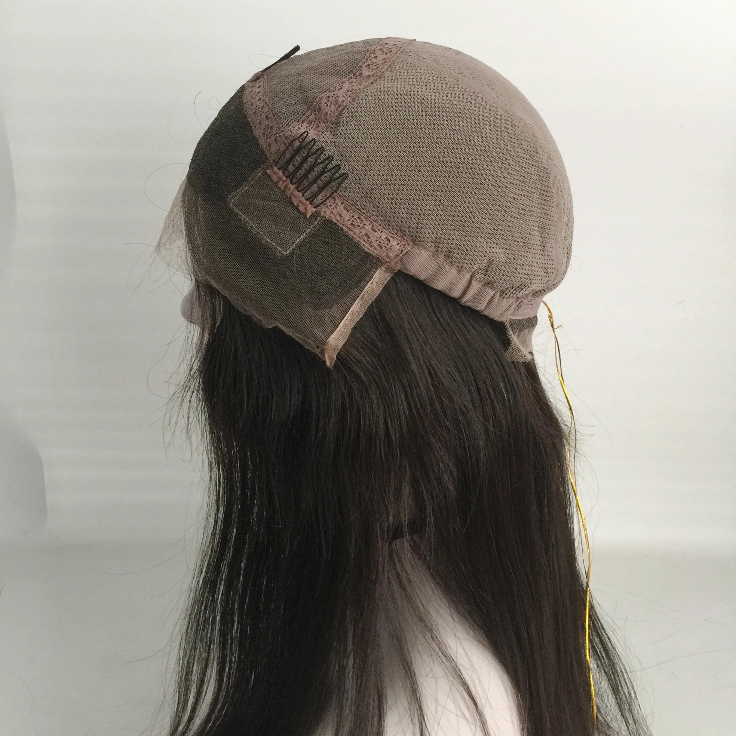 Long Natural Black Chinese Virgin Human Hair Glueless Style Full Lace Wig With Quick Delivery