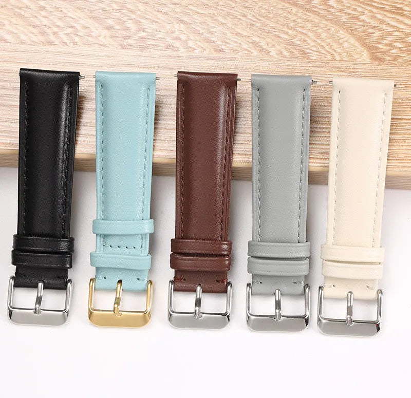 Vintage Top Cowhide Leather Strap European Style  Durable Luxury Watches Straps Multi-color Classic Band Multiple Size