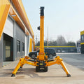 Mobile 3 Ton Spider Crane 2 T Small Crawler Spider Crane Diesel Battery Electric Window Fly Jib Man Basket Glass Lifter