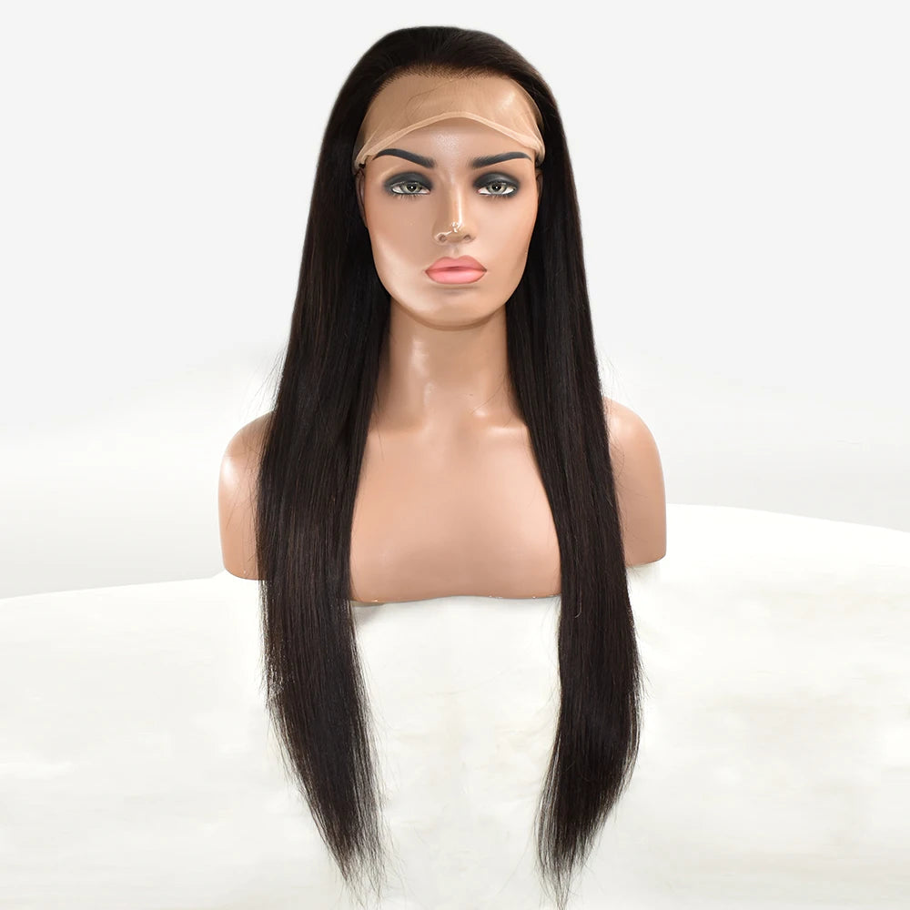 Hidden Strap Snug Fit 360 Pre Cut Lace Front Glueless Human Hair Wig with Drawstring Invisid Strap Raw Hair 360 Wig Without Glue