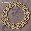 AC006  Alloy Chain Hip Hop Iced Out Cuban Chain Necklace Bling Bling Jewelry