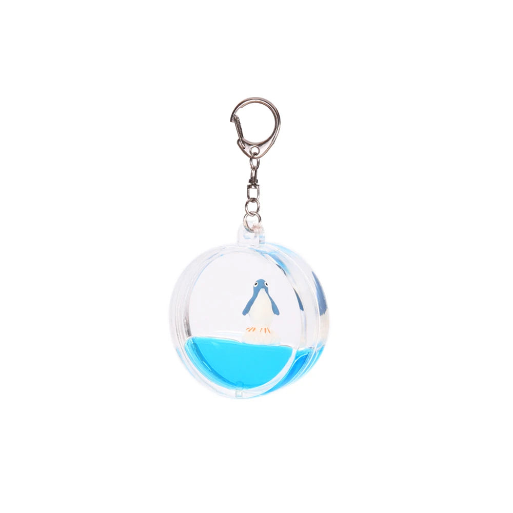 Custom Logo Acrylic Souvenirs Keyring Shaking Glitter Shell Shaped Star Keychain Cute 3D Floater Liquid Keychain