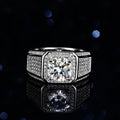 Trendy Joyeria Plata Engagement 925 Sterling Silver Wedding Rings 2ct Vvs Moissanite Diamond Ring for Men Rings