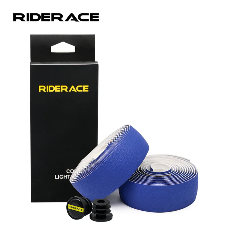 RIDERACE Mountain Bicycle Handlebar Tapes Durable Anti-Slip Shockproof Sponge MTB Road Bike Handle Belt Wraps With Bar End Plugs