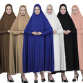Solid Color Breathable Muslim Women Overhead Prayer Plain Hijab Abaya Khimar Headscarf Long Sleeve