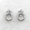 Sterling Silver 5*7mm Semi Mount Stud Earrings Empty Support Blank Claws Setting S925 Base Without Center Stone for DIY Inlay