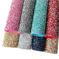 Diamond Decorative Sequin Chunky Glitter Thick PU Faux Leather Fabric Sheet Twill Back Wallpaper for Car Making for Decoration