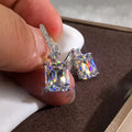 CAOSHI Hot Selling 6 Colors Charm Brincos Rectangle Drop Dangle Silver Plated Zircon Wedding Pendant Earrings for Women