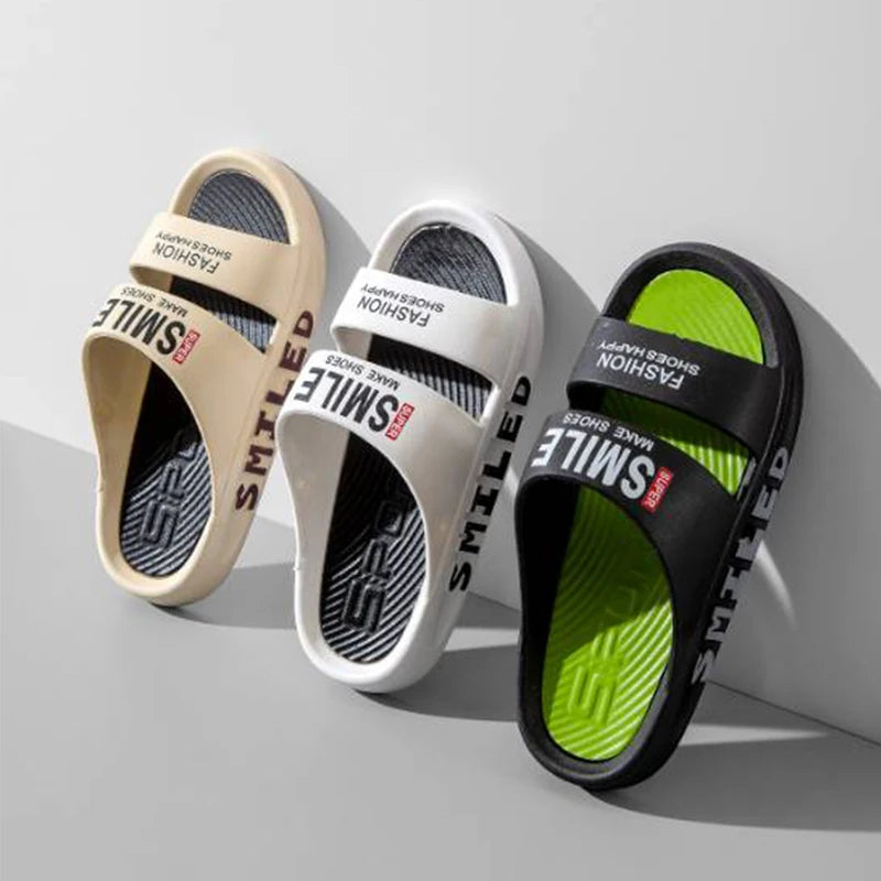 Men's PVC Comfort Non-Slip Soft Plush Slippers New Trendy Casual Shoes Hard-Wearing Popular Fashion Slide Slippers