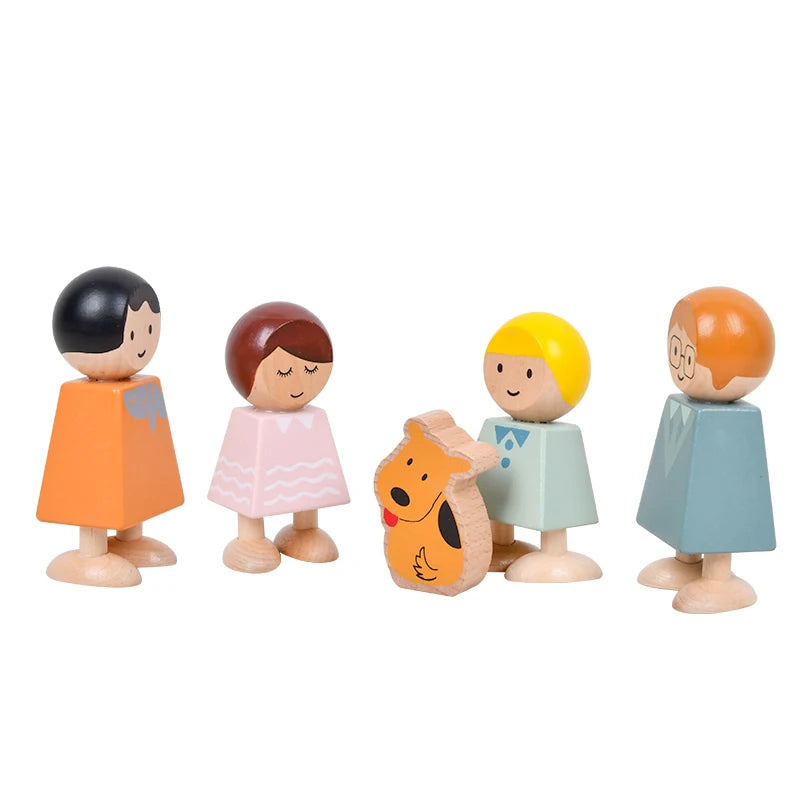 DIY Hand Painted Crafts Peg Doll Custom Wooden Family Doll for Kids Gifts