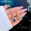 Light Luxury Full Diamond Water Drop Micro-set Gold Necklace Stainless Steel Personalized Zircon Women Necklaces Clavicle Chain