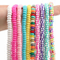 7x3mm Flat Round Abacus Soft Polymer Clay Rondelle Spacer Beads for DIY Jewelry Making DIY Bracelet