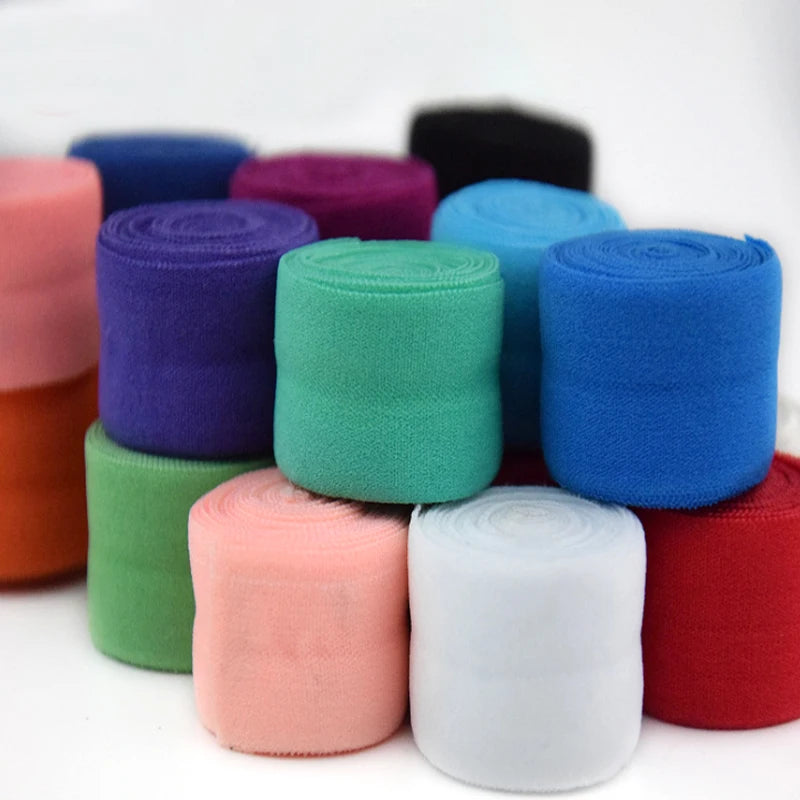 Custom Colors Logo Fold Elastic Band Spandex Matt Tape Lingerie Embroidered Oeko-Tex Certified Multiple 15mm 20mm 25mm 40mm
